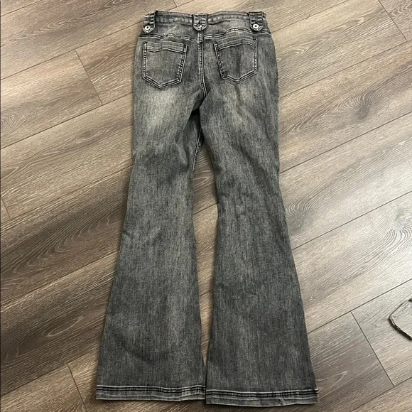 Grey flare jeans with Black Star Patterned - Picture 2 of 9